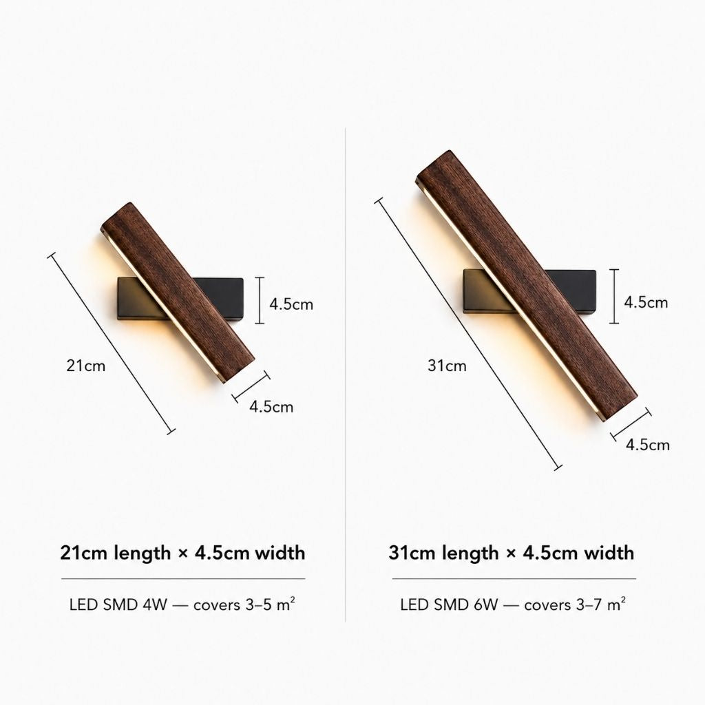 360° Swiveling Wooden Wall Light