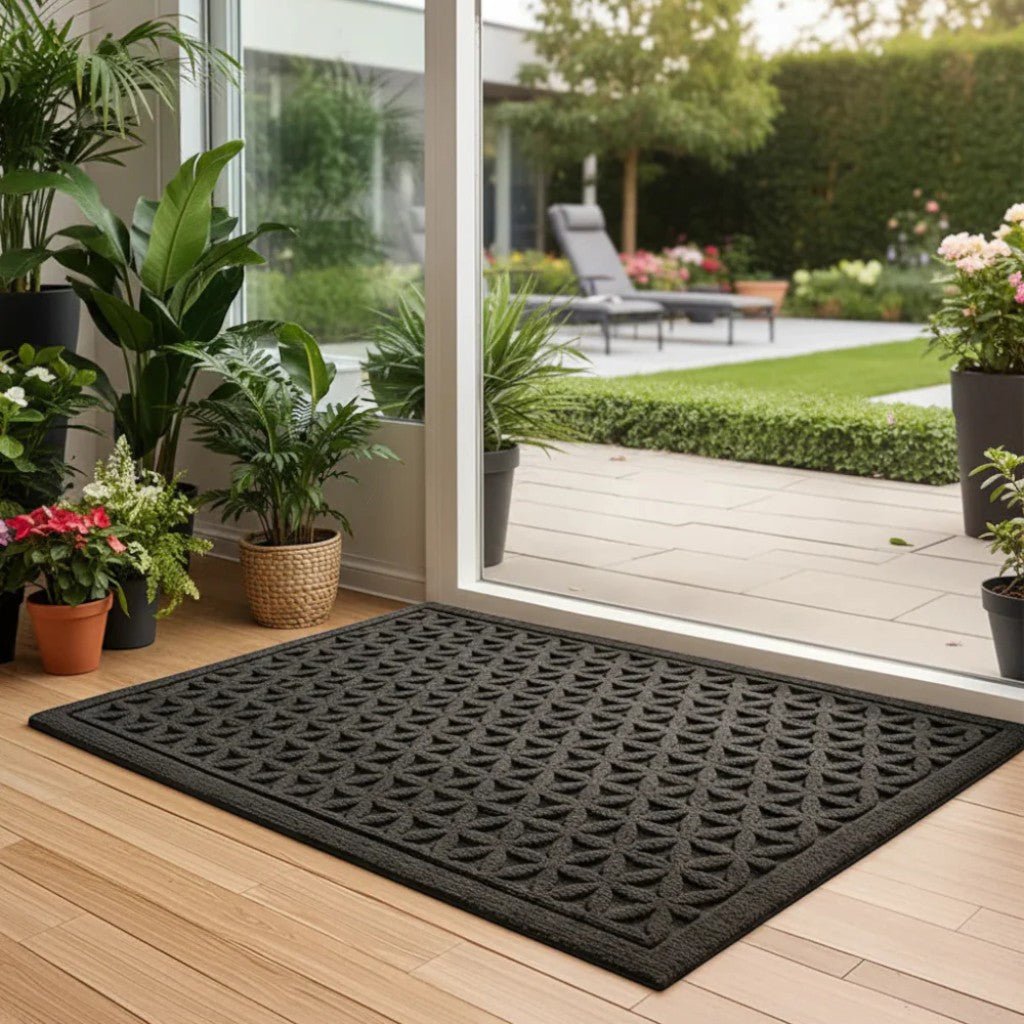 3D Grooved Geometric Doormat Anti-Slip Scraper Entrance Mat