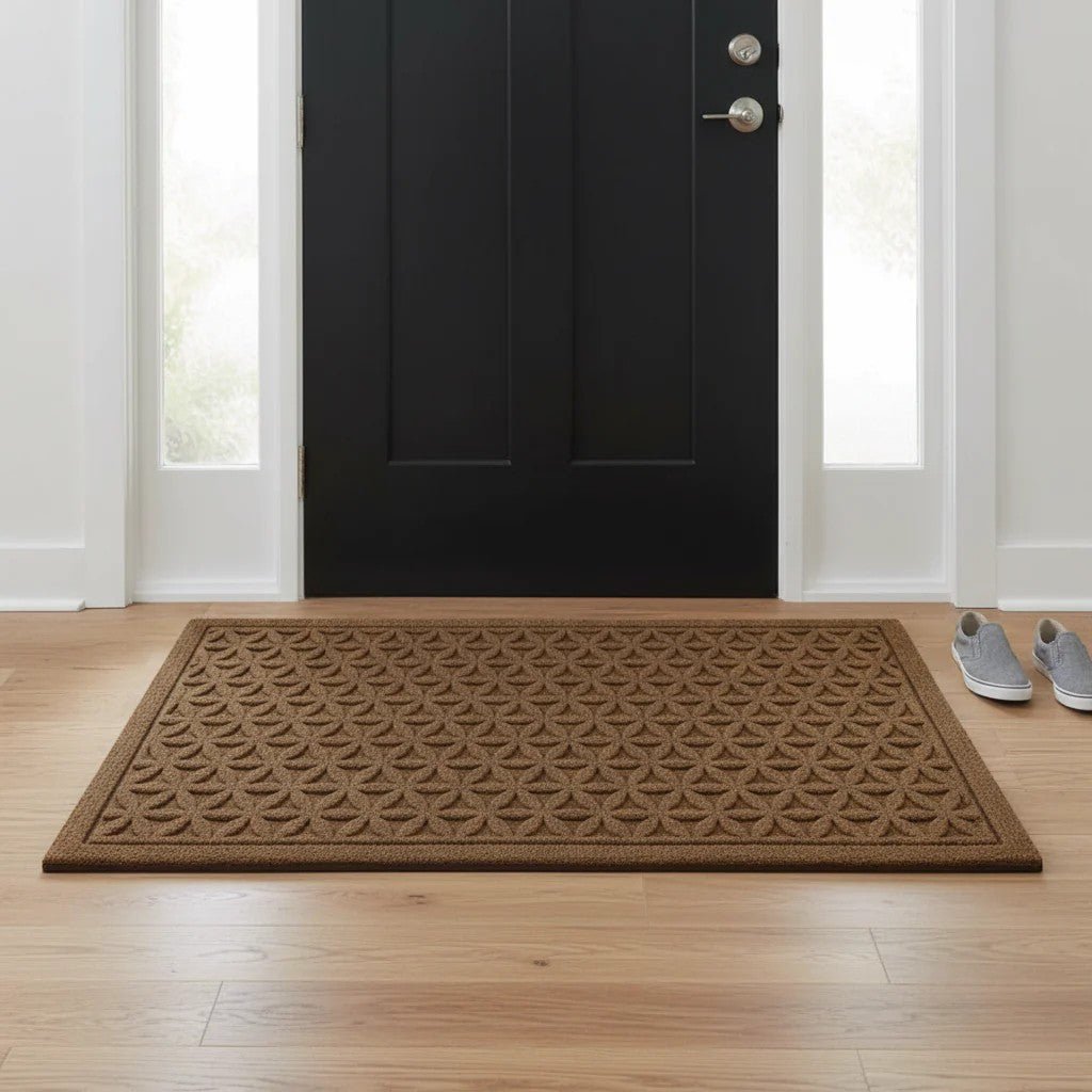 3D Grooved Geometric Doormat Anti-Slip Scraper Entrance Mat