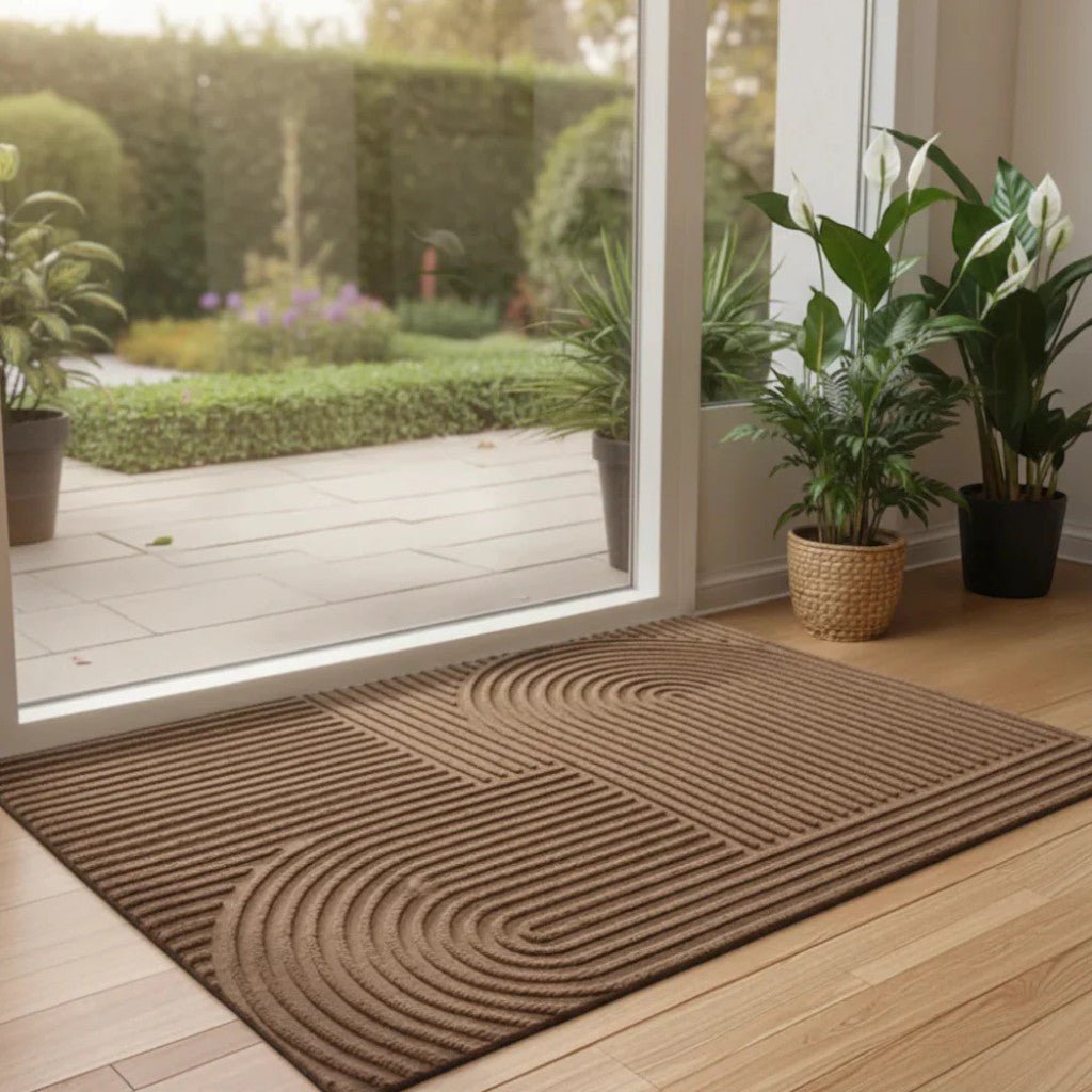 3D Grooved Geometric Doormat Anti-Slip Scraper Entrance Mat
