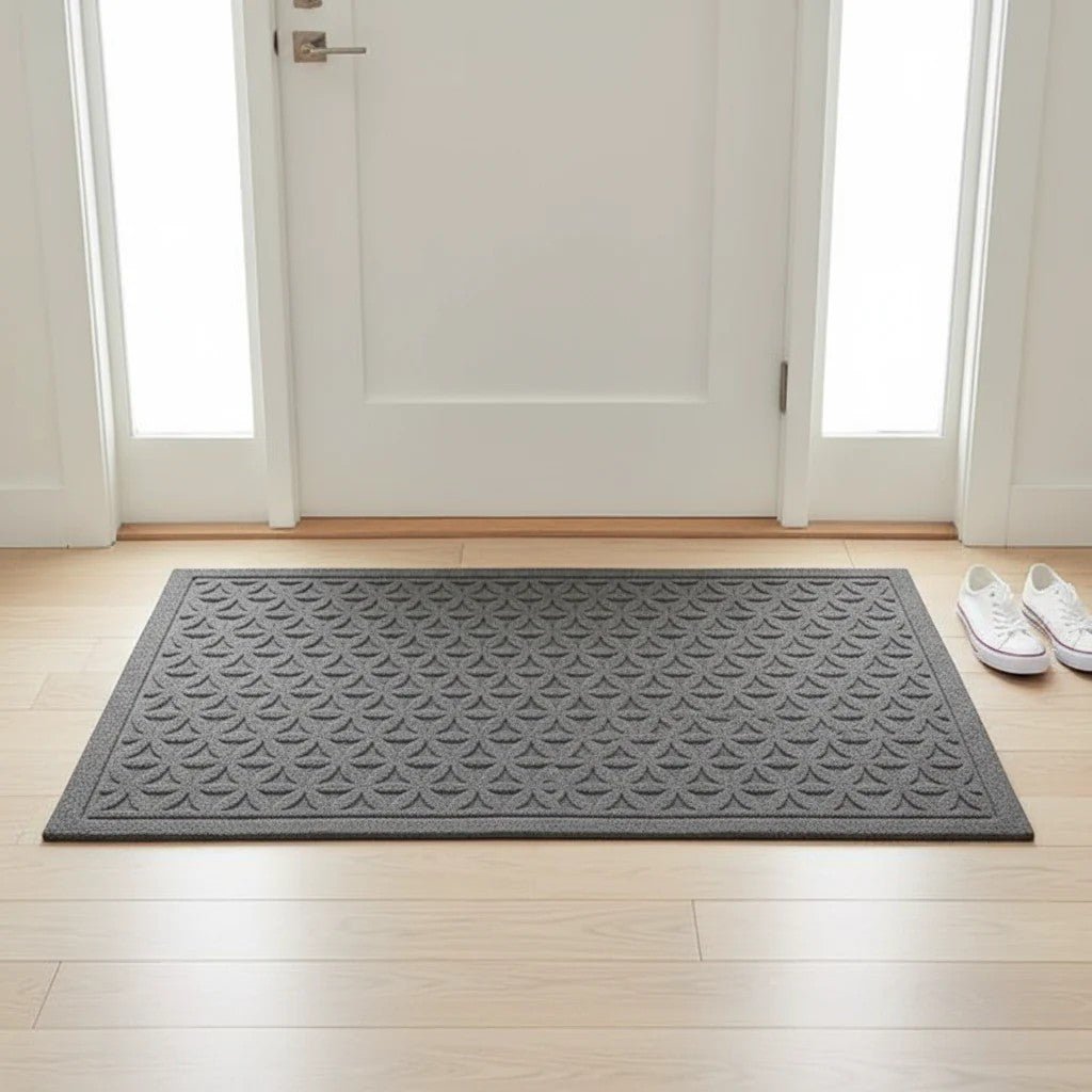 3D Grooved Geometric Doormat Anti-Slip Scraper Entrance Mat