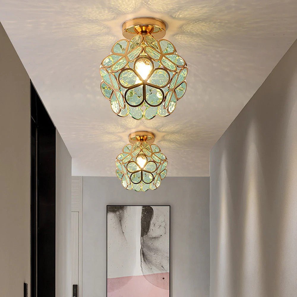 PetalGlow Vintage Floral Hallway Ceiling Light