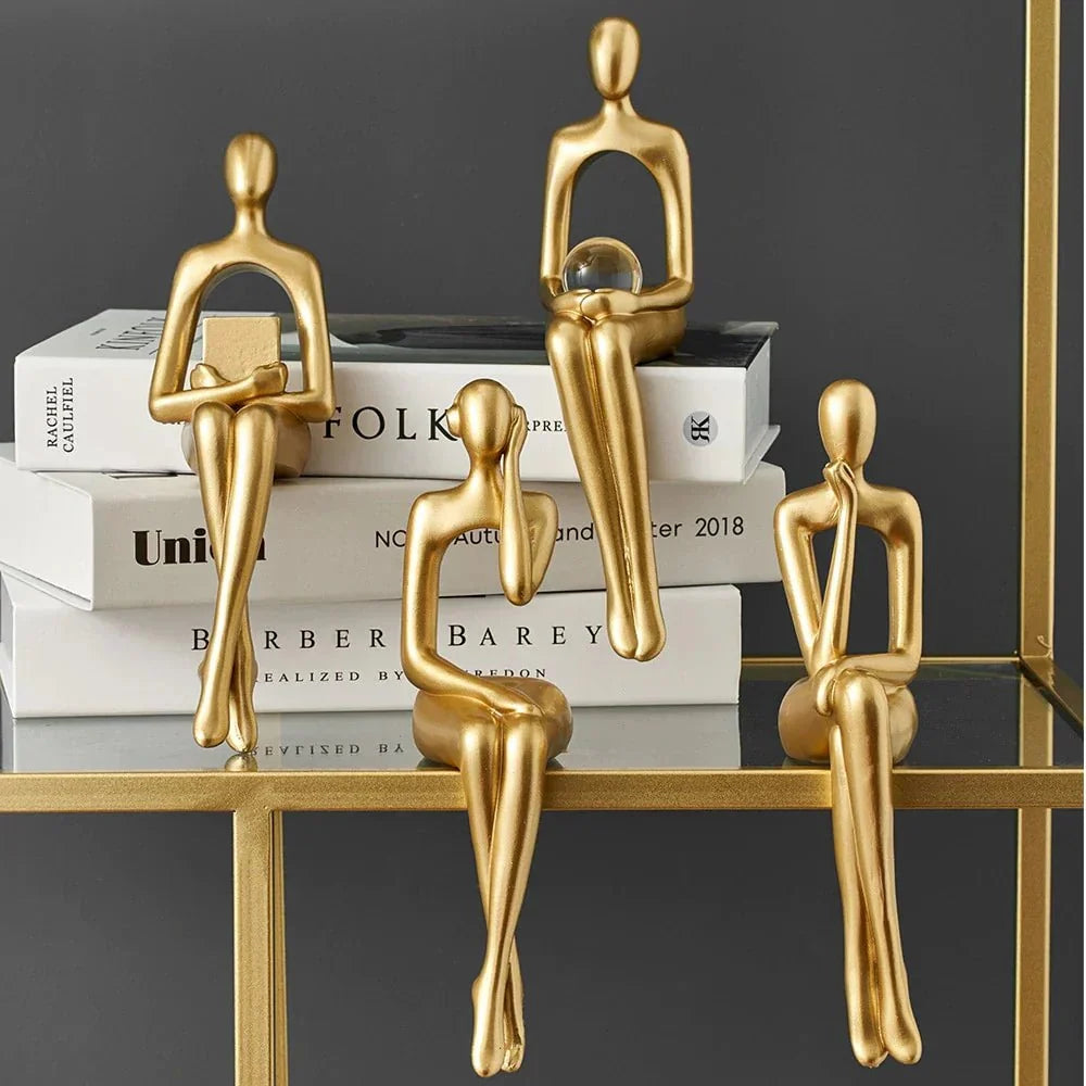 Abstract Bookshelf Figurines