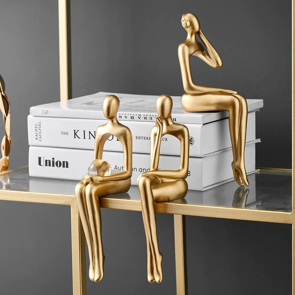 Abstract Bookshelf Figurines