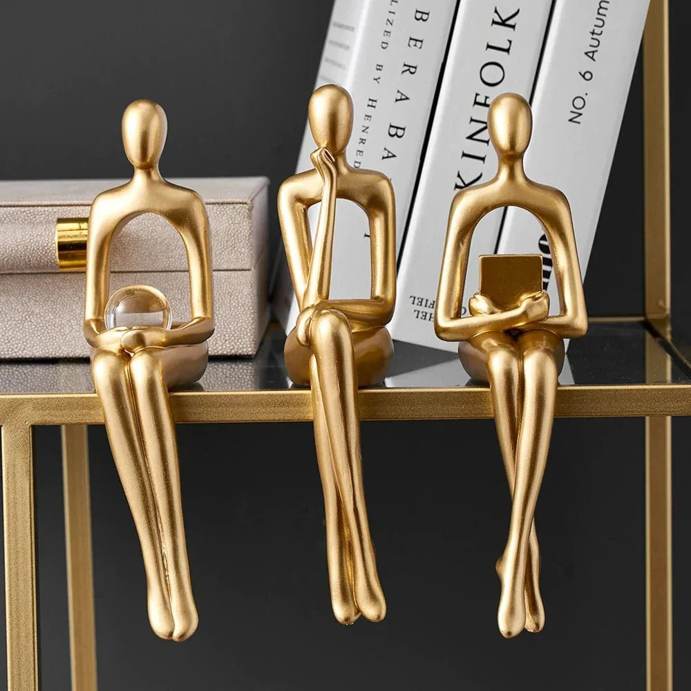 Abstract Bookshelf Figurines