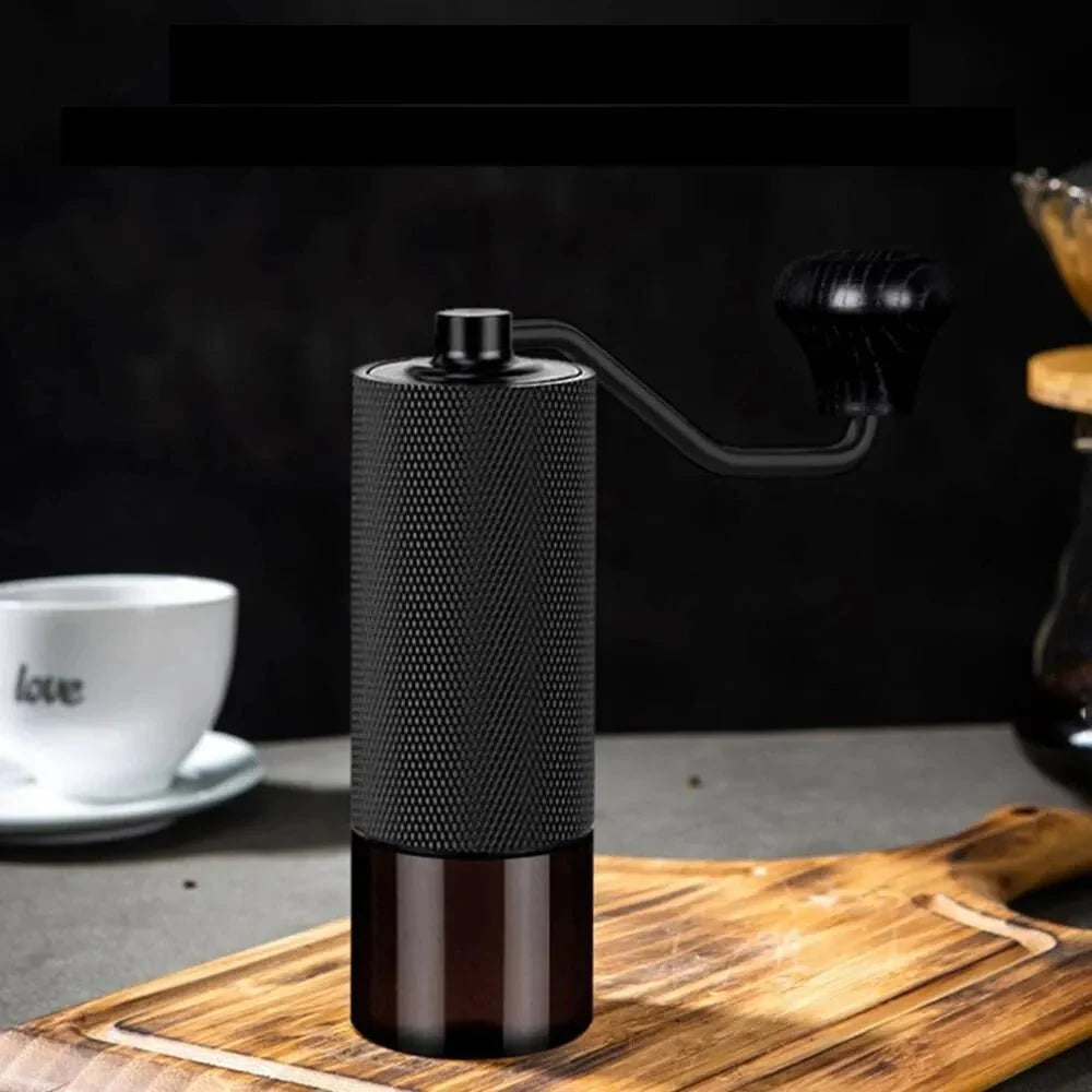 Adjustable Hand Burr Coffee Grinder with Double Bearing Design