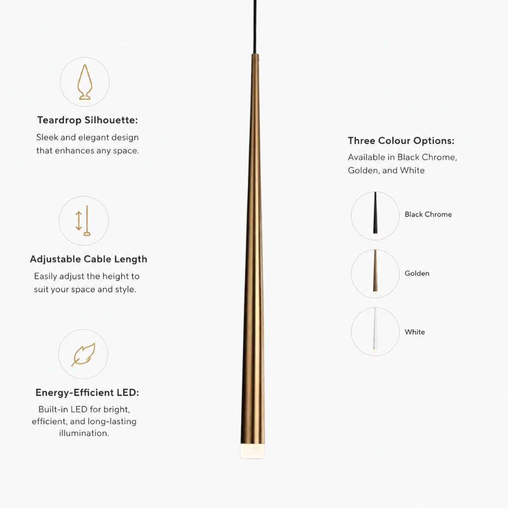 Adjustable Teardrop LED Pendant Light