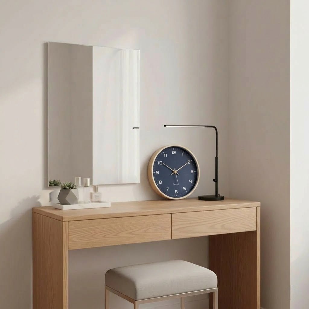 Azure Blue Minimalist Nordic Wood Wall Clock