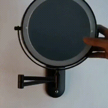 Black Rechargeable LED Mirror – Ideal for Makeup & Bathroom Use