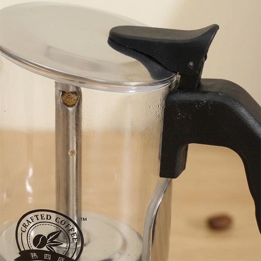 Borosilicate Glass Moka Pot Stovetop Espresso Maker