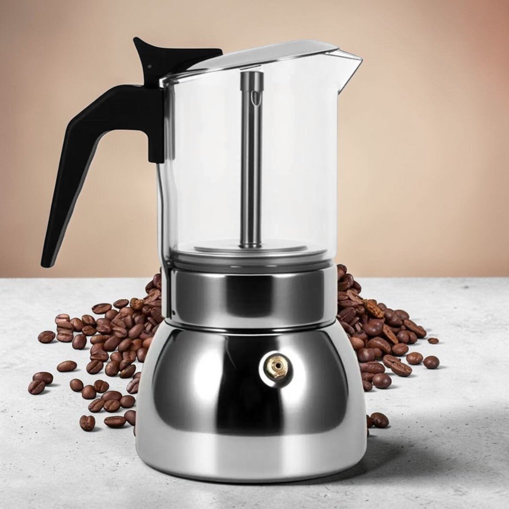 Borosilicate Glass Moka Pot Stovetop Espresso Maker