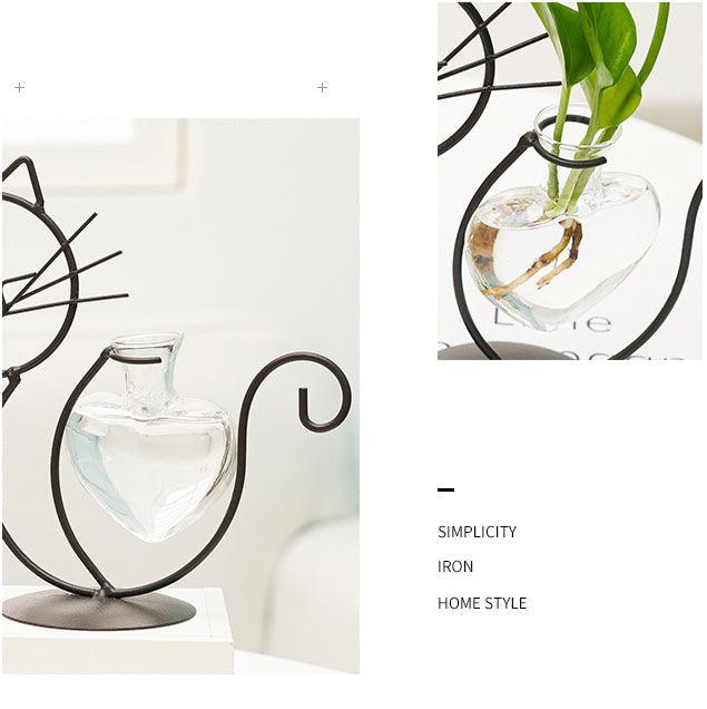 Cat-Shaped Iron Planter Vase