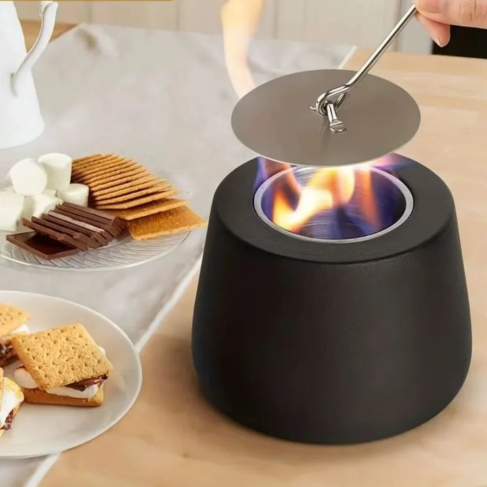 Fire Pit Tabletop Smokeless Cylinder Flame