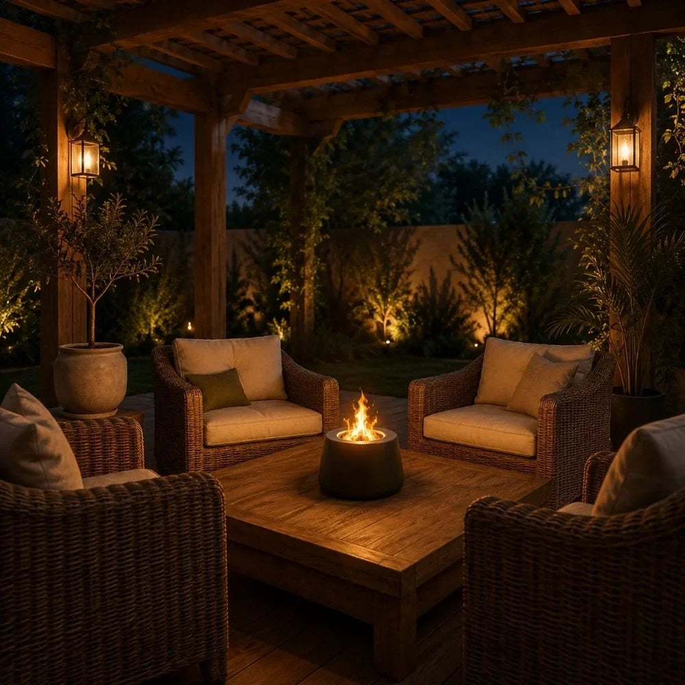 Fire Pit Tabletop Smokeless Cylinder Flame