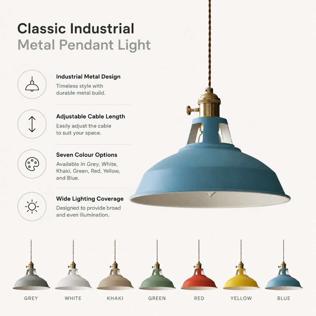 Classic Industrial Metal Pendant Light