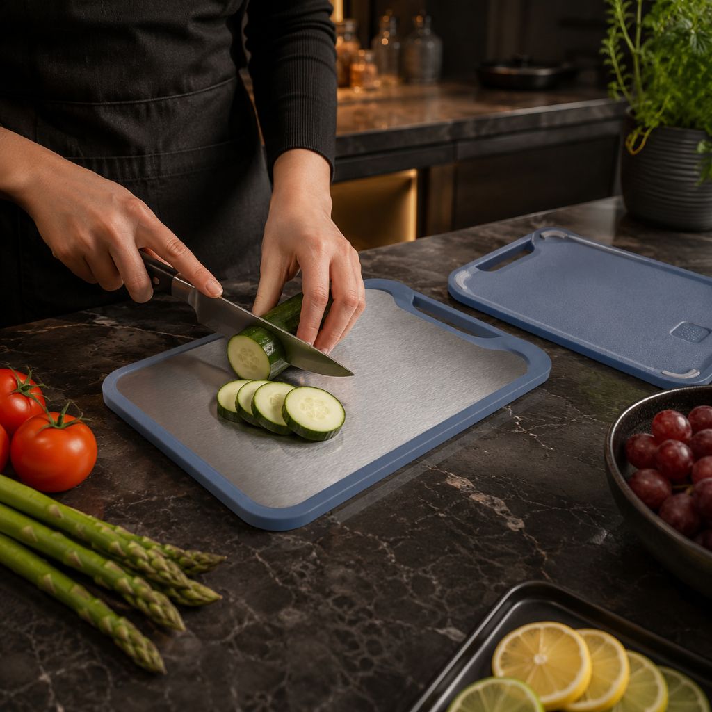 Double Sided Stainless Steel Cutting Board