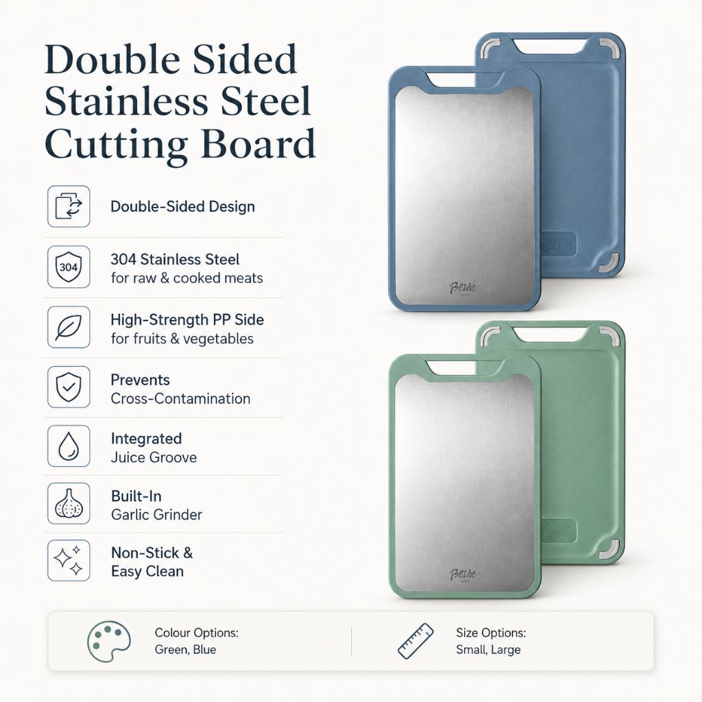 Double Sided Stainless Steel Cutting Board