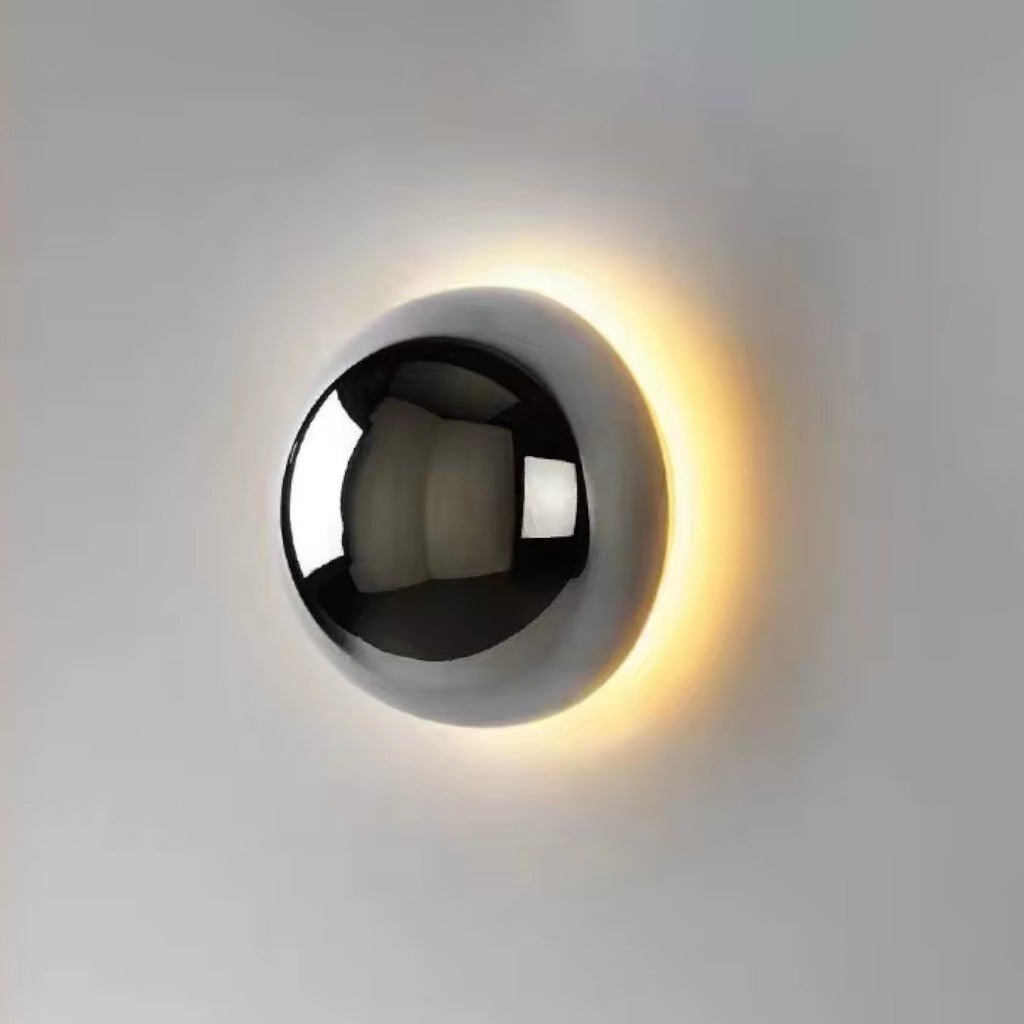 Eclipse Chrome Globe Wall Light Japandi Sphere Sconce