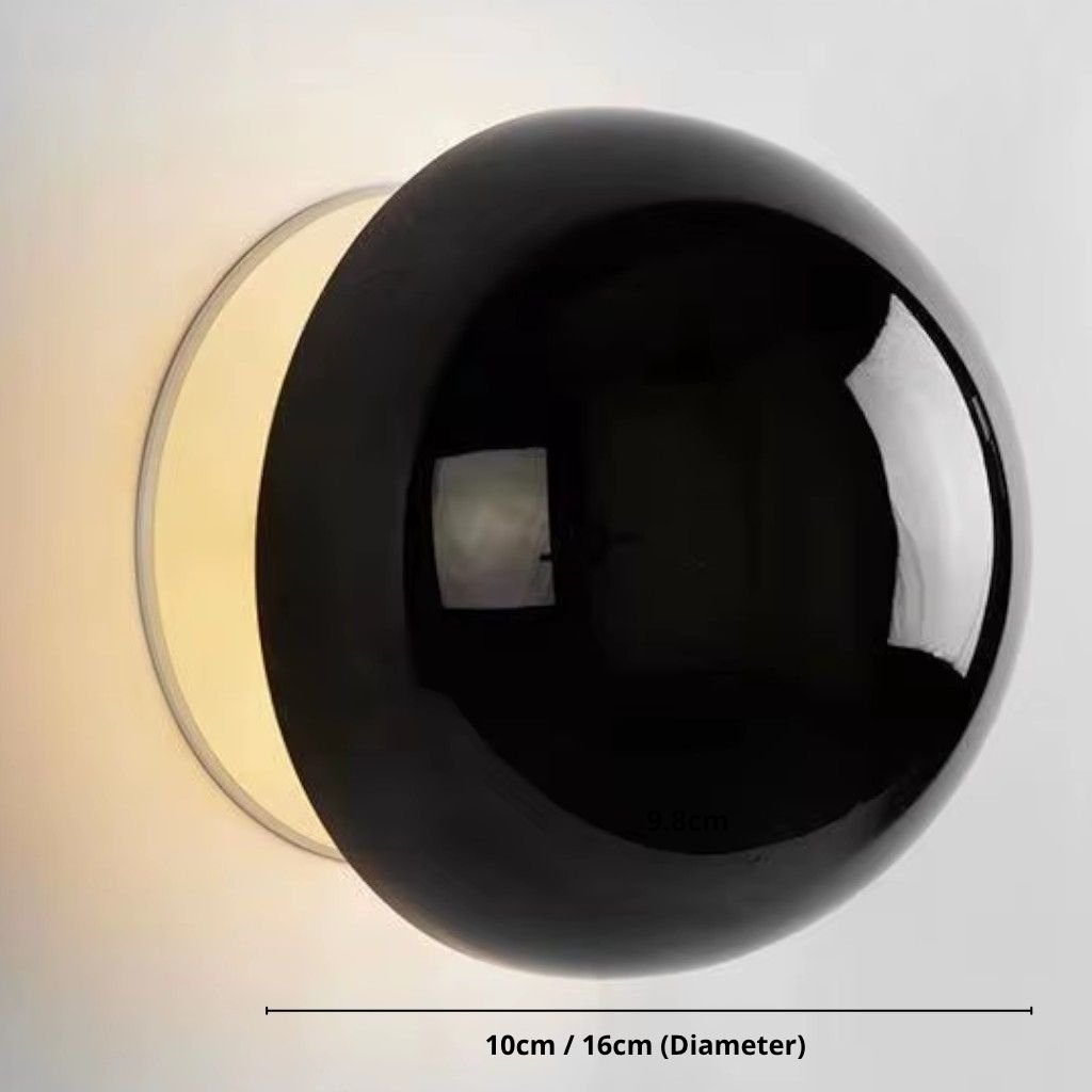 Eclipse Chrome Globe Wall Light Japandi Sphere Sconce