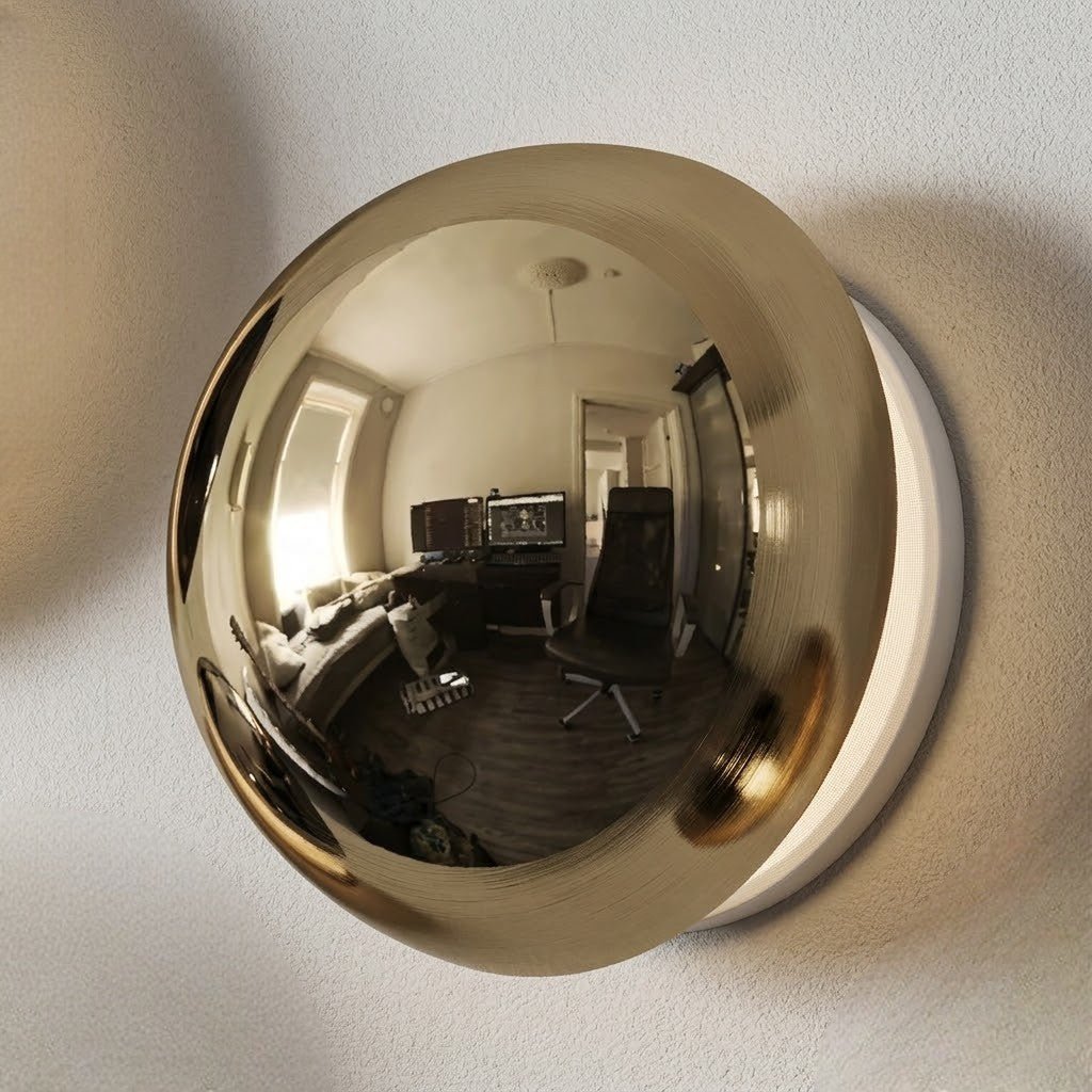 Eclipse Chrome Globe Wall Light Japandi Sphere Sconce
