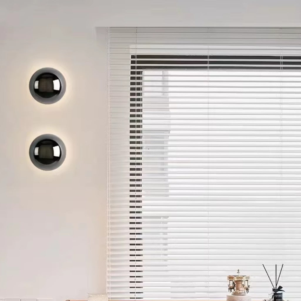 Eclipse Chrome Globe Wall Light Japandi Sphere Sconce