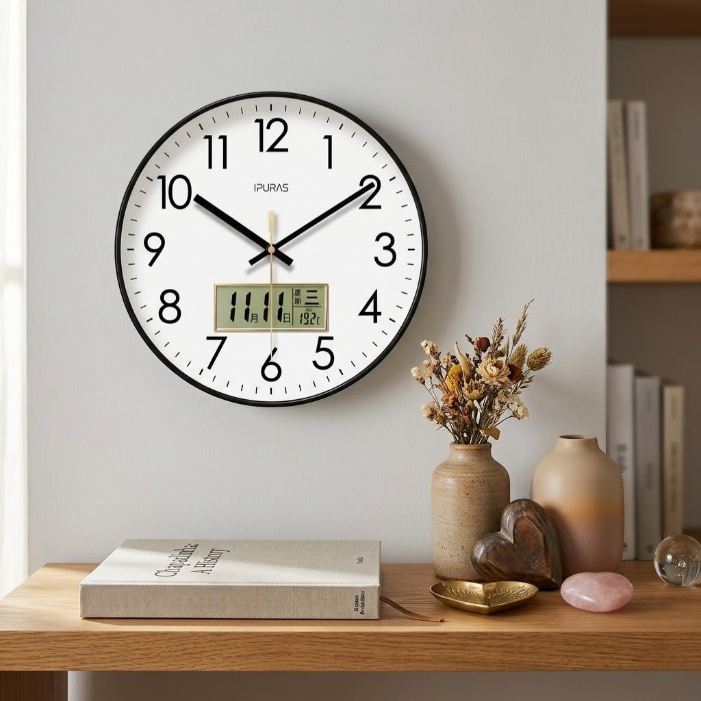 EcoDial Smart Wall Clock with Thermometer