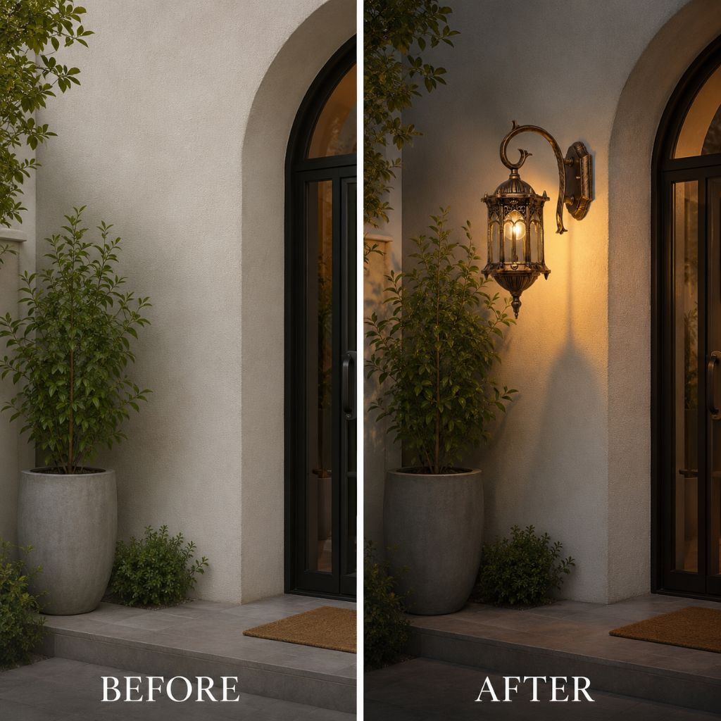 European Style Outdoor Wall Lamp E27 IP55 Retro Aluminium Courtyard