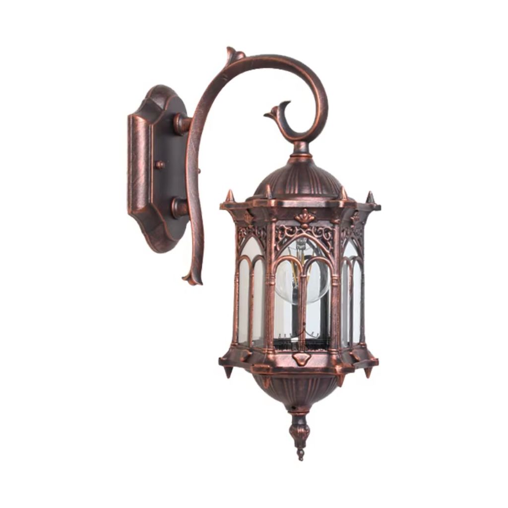 European Style Outdoor Wall Lamp E27 IP55 Retro Aluminium Courtyard