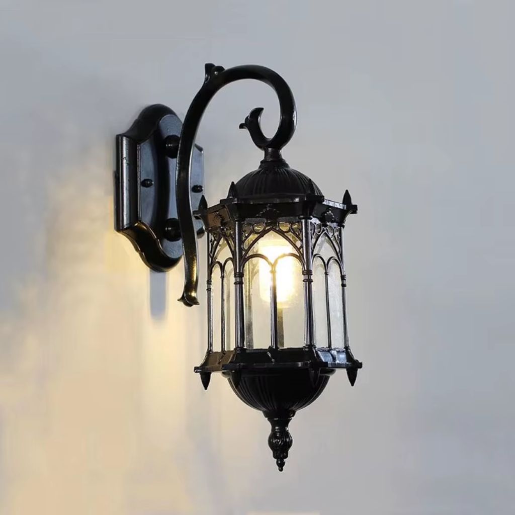 European Style Outdoor Wall Lamp E27 IP55 Retro Aluminium Courtyard
