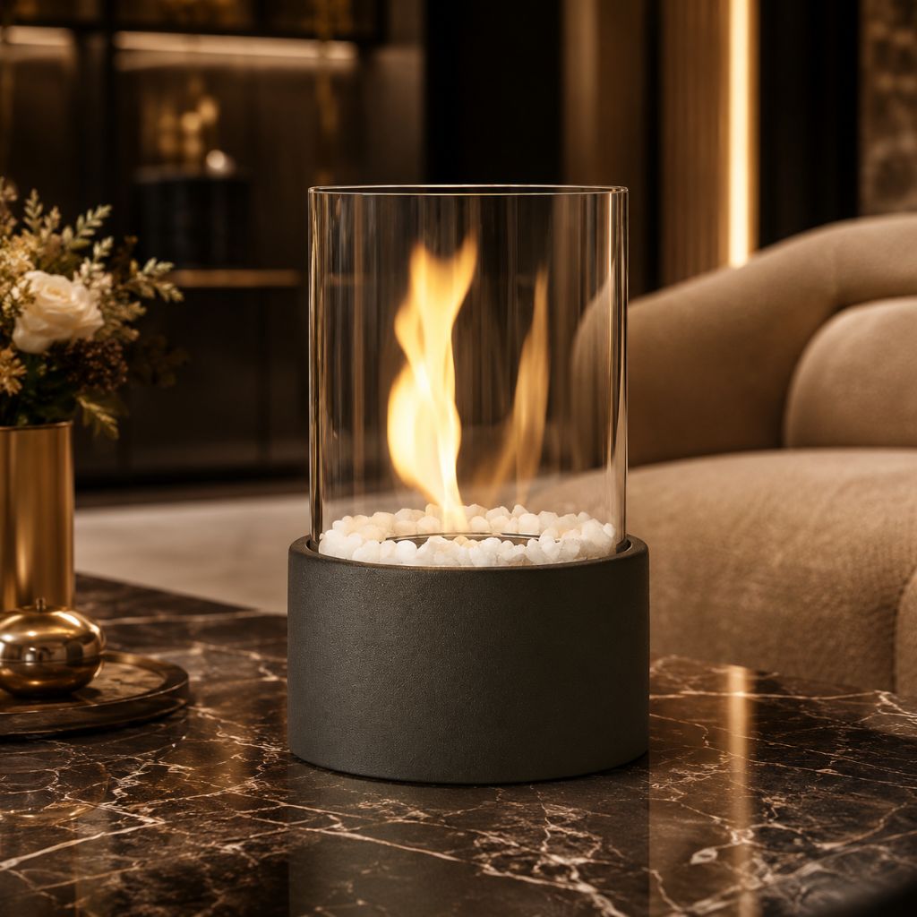 Fire Pit Tabletop Cozy Portable Cylinder Flame