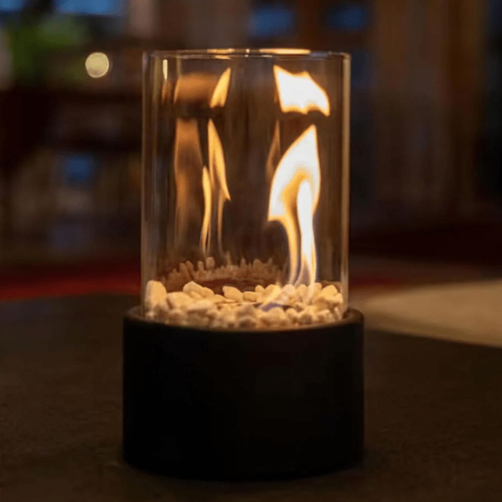 Fire Pit Tabletop Cozy Portable Cylinder Flame