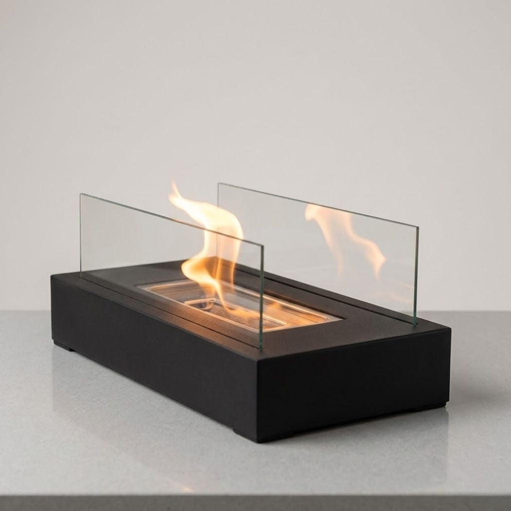 Fire Pit Tabletop Minimalist Portable Rectangle Flame