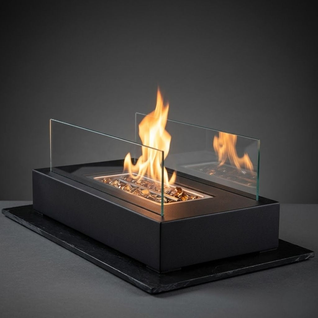 Fire Pit Tabletop Minimalist Portable Rectangle Flame