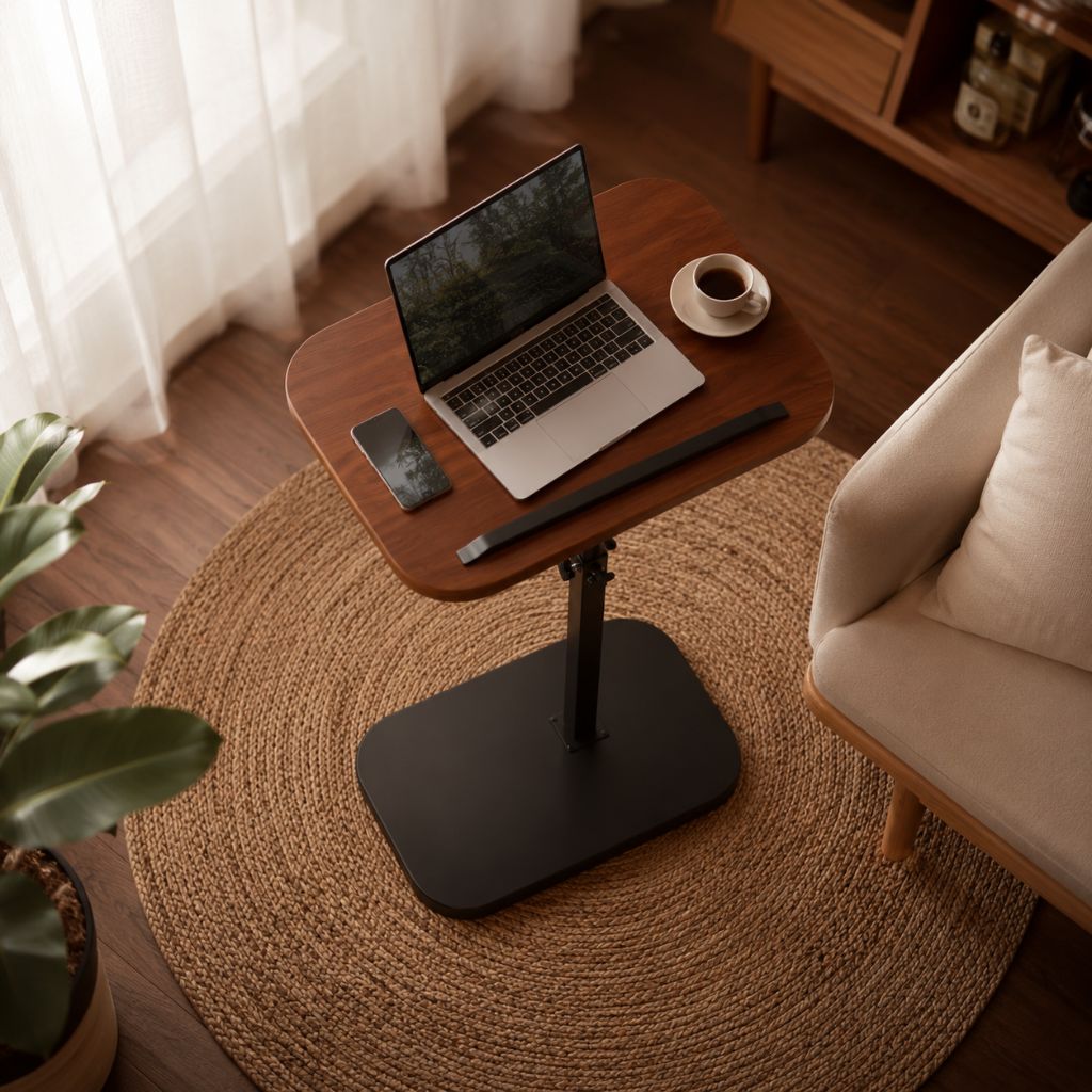 Foldable Laptop Desk Adjustable Tilt Bedside Table Small Space