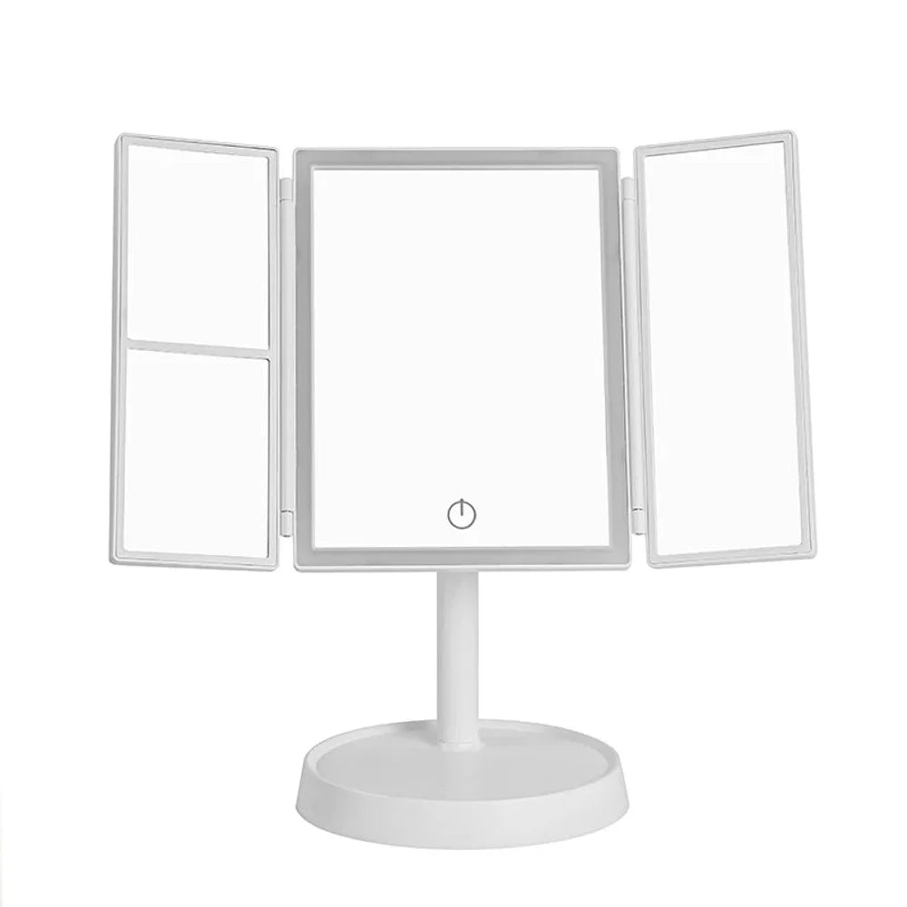 Foldable Makeup Magnifying Mirror with LED Light 3 Tone Dimmable
