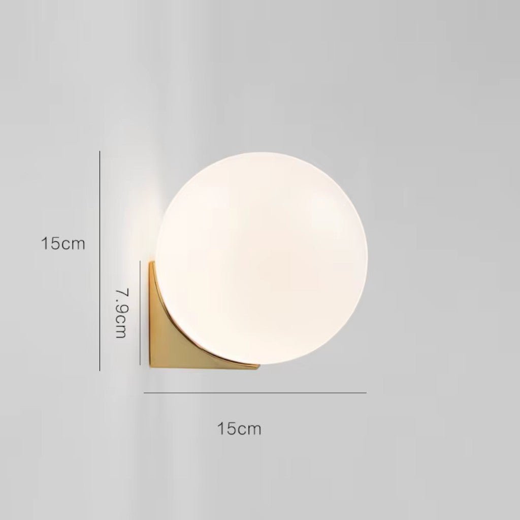 Frosted Glass Ball Wall Light - Japandi Minimalist LED Sconce