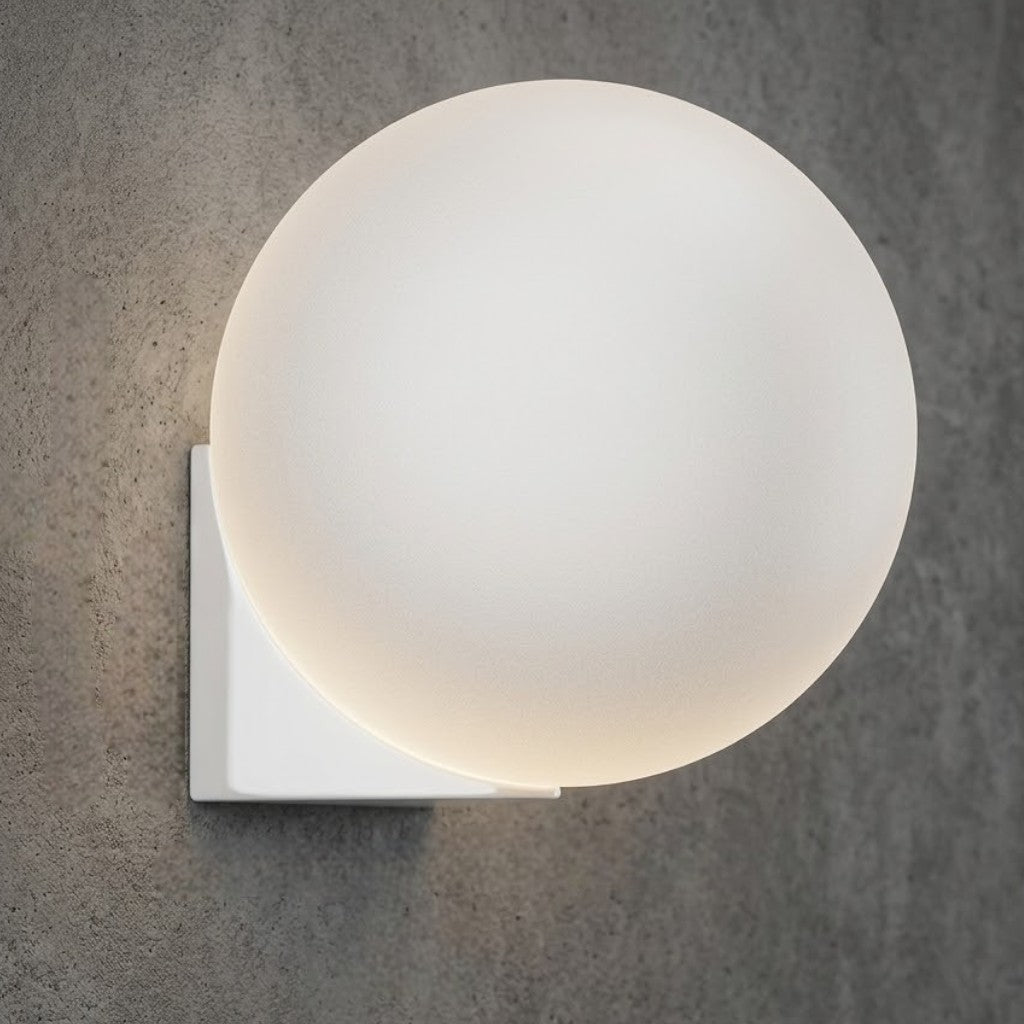 Frosted Glass Ball Wall Light - Japandi Minimalist LED Sconce
