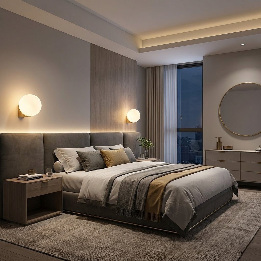 Frosted Glass Ball Wall Light - Japandi Minimalist LED Sconce
