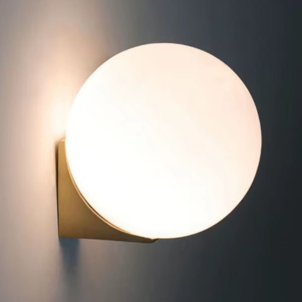 Frosted Glass Ball Wall Light - Japandi Minimalist LED Sconce