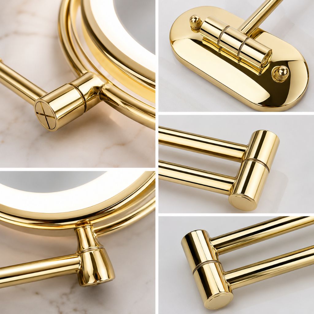 Gold LED Magnifying Mirror – Rechargeable Perfect for Makeup & Bathroom