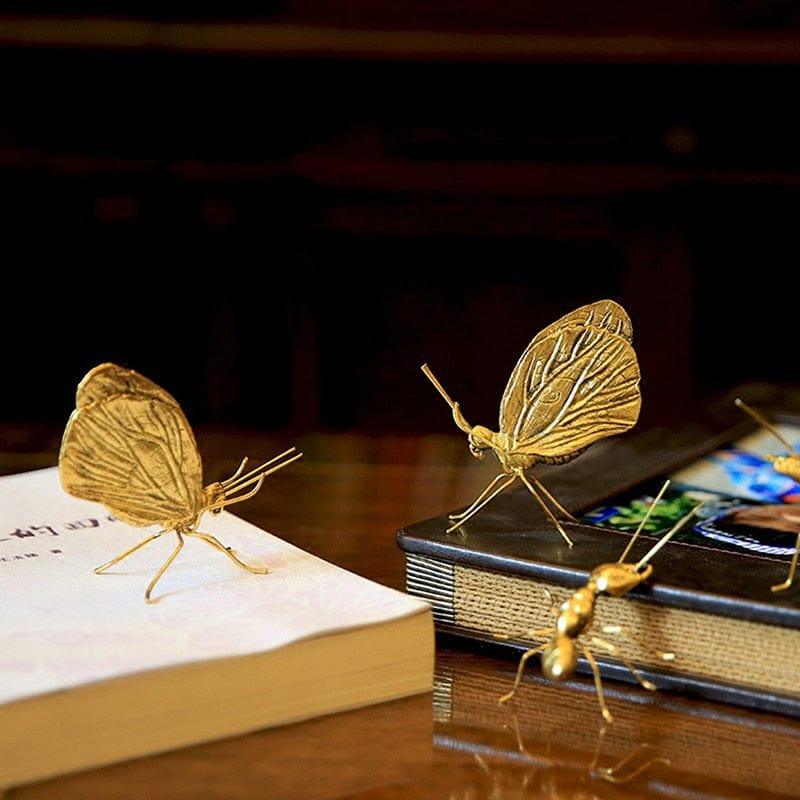 Golden Alloy Bugs Sculptures Decor