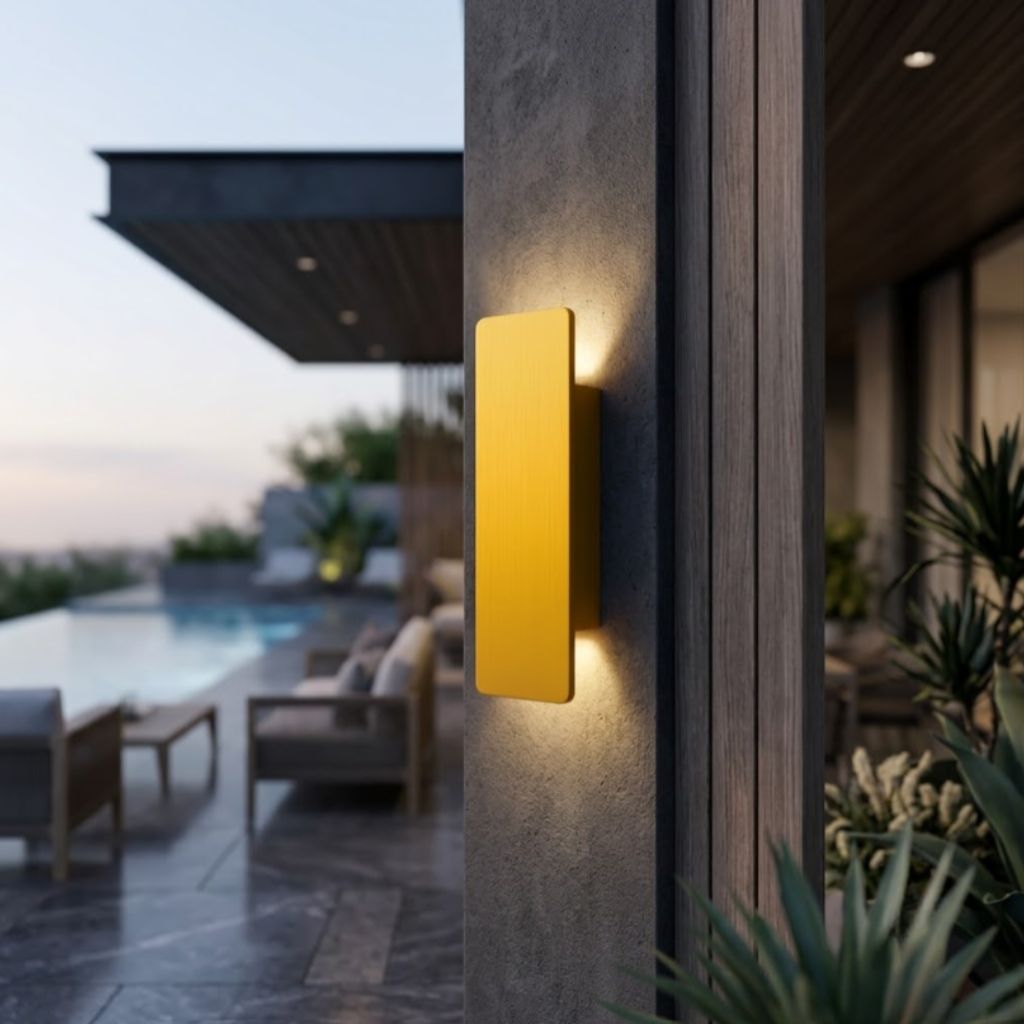 Golden Weatherproof LED Wall Lights - Outdoor Style and Durability