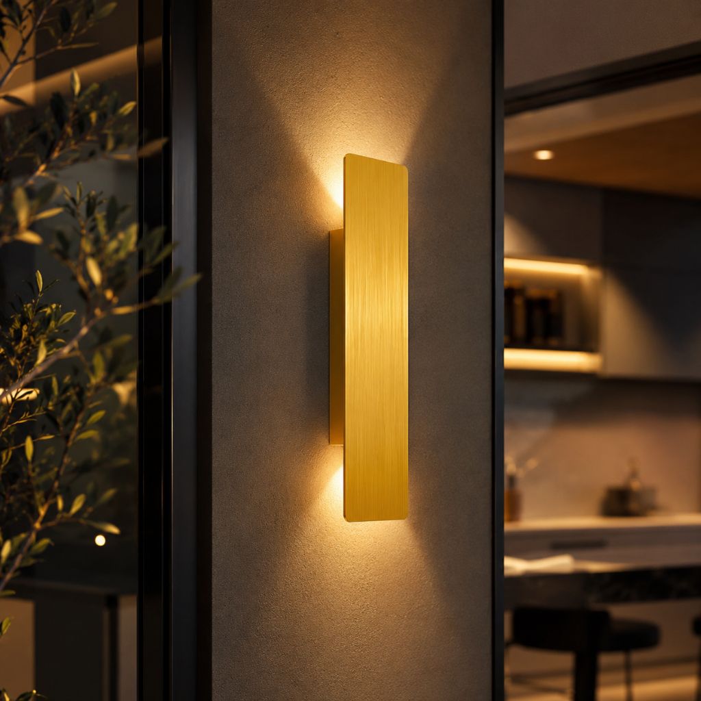 Golden Weatherproof LED Wall Lights - Outdoor Style and Durability