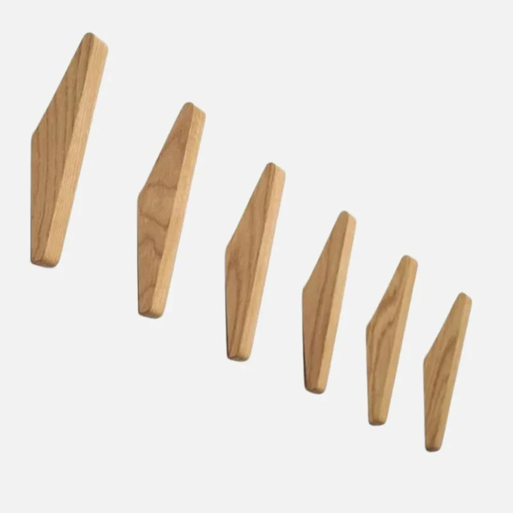 Handmade Wooden Wall Hooks - Set of 4 Boho Natural Wood