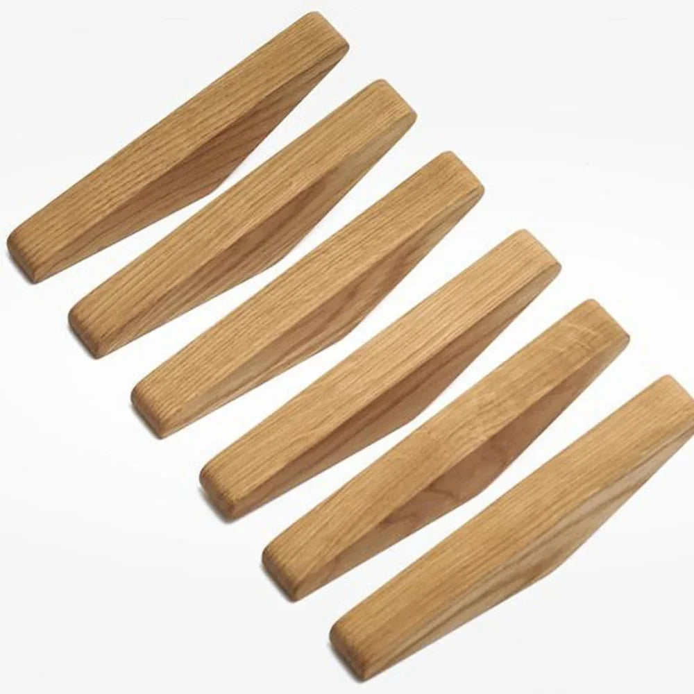 Handmade Wooden Wall Hooks - Set of 4 Boho Natural Wood