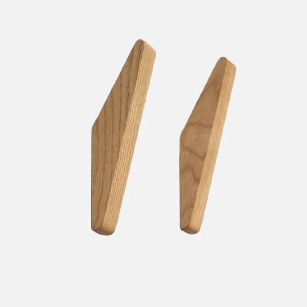Handmade Wooden Wall Hooks - Set of 4 Boho Natural Wood