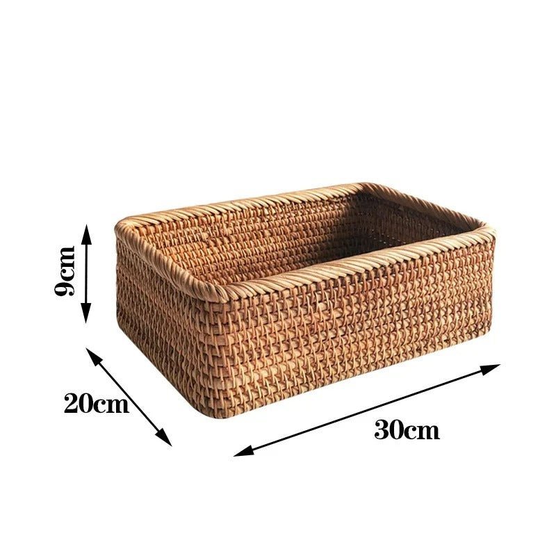 Handwoven Rattan Multipurpose Rectangular Storage