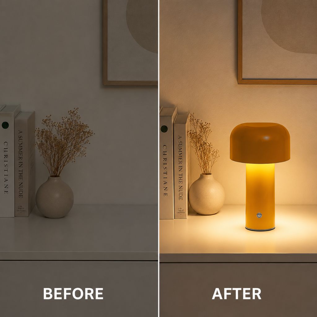 Italian Cordless Table Lamp with Tricolor Dimming