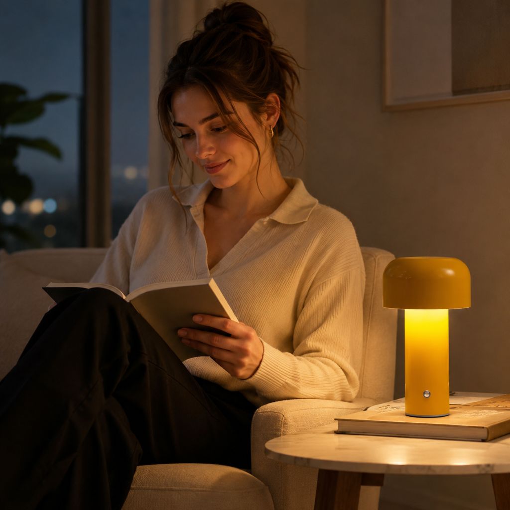 Italian Cordless Table Lamp with Tricolor Dimming