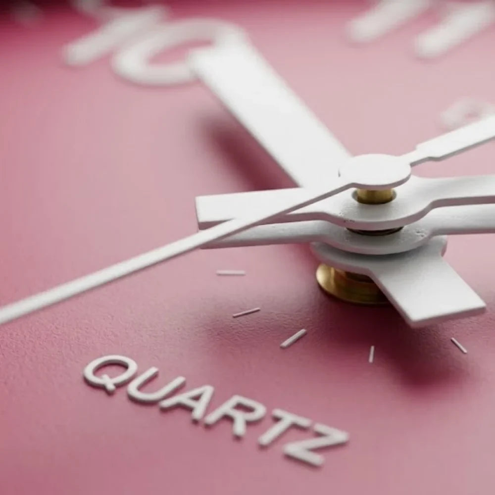 Large Pink Wall Clock Quartz Minimalist Nordic Style